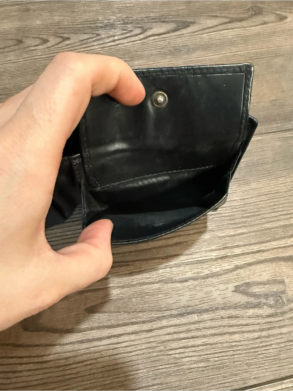 Vintage Hunting World Bifold Wallet Black Nylon Leather Made In Italy